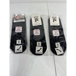 Supersox Mens Black invisible Cotton‎ Socks Seamless Medium 8-10